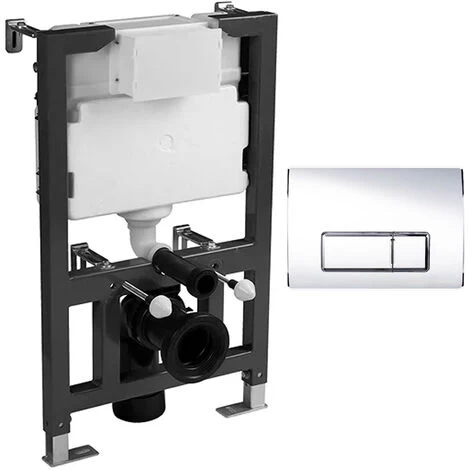 Wall Hung Rimless Toilet Pan & Seat With 0.82m - 1.0m Low Height Concealed Cistern WC Frame 5 Wall Hung Rimless Toilet Pan & Seat With 0.82m - 1.0m Low Height Concealed Cistern WC Frame - Image 3