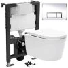 Wall Hung Rimless D Shape Toilet Pan & Seat With 0.82m - 1.0m Low Height Concealed Cistern WC Frame 1 Wall Hung Rimless D Shape Toilet Pan & Seat With 0.82m - 1.0m Low Height Concealed Cistern WC Frame -Comfort Bathroom Store 92607954 1