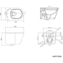 Biubiubath Rimless Wall Hung Toilet Soft Close Seat Modern Bathroom Round WC Pan 9 Biubiubath Rimless Wall Hung Toilet Soft Close Seat Modern Bathroom Round WC Pan -Comfort Bathroom Store 92679020 3