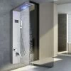 Shower Anel With 5 Types Of Panel Tower System Silver Brushed Nickel Shower Column With Hydromassage Shower Function 2 Shower Anel With 5 Types Of Panel Tower System Silver Brushed Nickel Shower Column With Hydromassage Shower Function -Comfort Bathroom Store 92849006 1