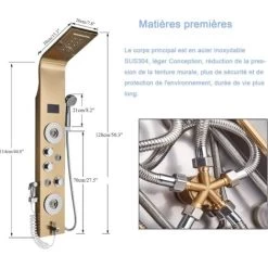 Large Hydromassage Shower Anel LED Shower System With Large LCD Screen -Comfort Bathroom Store 92849017 3