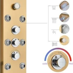 Large Hydromassage Shower Anel LED Shower System With Large LCD Screen -Comfort Bathroom Store 92849017 4