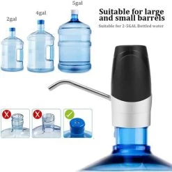 Bottle Water Pump Compatible With Universal 2-5 Gallon Bottle, USB Rechargeable Battery Charging Automatic Drinking Water Pump, Portable Electric Water Dispenser For Home, Kitchen, Office, Camping -Comfort Bathroom Store 92865539 4