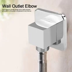 Wall Supply Elbow, Square Shower Outlet Elbow Wall Supply Elbow Shower Hose Connector For Hand Shower, 1/2" -Comfort Bathroom Store 92867456 2