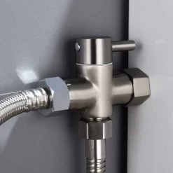 Way Valve Solid Brass 3/8"-12/17 T Adapter Diverter Valve For WC Toilet, Chrome -Comfort Bathroom Store 92868091 3