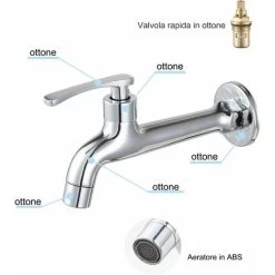 Chrome Brass Faucet Laundry Bathroom Wall Mounted Washing Machine Faucet Outdoor Garden Single Hose Cold Faucet 9 Chrome Brass Faucet Laundry Bathroom Wall Mounted Washing Machine Faucet Outdoor Garden Single Hose Cold Faucet -Comfort Bathroom Store 92868312 3