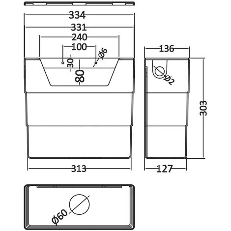 Rimless D Shape Back To Wall Toilet Pan With Soft Close Seat & Concealed Cistern Gun Metal Plate Button 5 Rimless D Shape Back To Wall Toilet Pan With Soft Close Seat & Concealed Cistern Gun Metal Plate Button - Image 3
