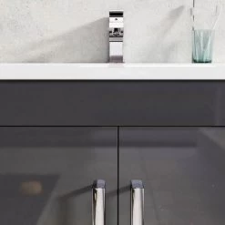 Hollton 800mm Anthracite Grey Floor Standing Vanity Unit With Ceramic Sink -Comfort Bathroom Store 92879984 4