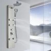 Shower Panels System With 8-inch Rainfall Shower, 6 Body Jets And 5-Setting Handheld Shower Wand, Shower Tower With Adjustable Head, Stainless Steel Brushed 1 Shower Panels System With 8-inch Rainfall Shower, 6 Body Jets And 5-Setting Handheld Shower Wand, Shower Tower With Adjustable Head, Stainless Steel Brushed -Comfort Bathroom Store 93397156 1