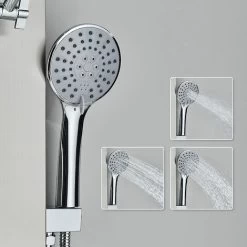 Shower Panels System With 8-inch Rainfall Shower, 6 Body Jets And 5-Setting Handheld Shower Wand, Shower Tower With Adjustable Head, Stainless Steel Brushed -Comfort Bathroom Store 93397156 3