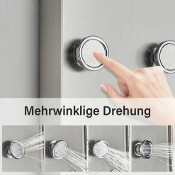 Shower Panels System With 8-inch Rainfall Shower, 6 Body Jets And 5-Setting Handheld Shower Wand, Shower Tower With Adjustable Head, Stainless Steel Brushed -Comfort Bathroom Store 93397156 4