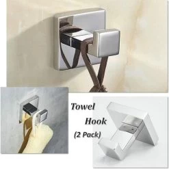 Pieces Chrome Bathroom Hook, Wall Mounted Hook Home Wall Hook, Bath Towel Hooks, SUS304 Stainless Steel -Comfort Bathroom Store 93408055 3