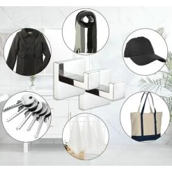 Pieces Chrome Bathroom Hook, Wall Mounted Hook Home Wall Hook, Bath Towel Hooks, SUS304 Stainless Steel -Comfort Bathroom Store 93408055 5