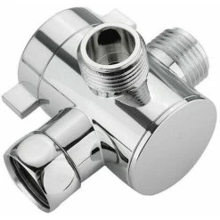 Bath Shower Head Arm Mounted Diverter Valve With 1/2 Inch 3 Way T-Adapter -Comfort Bathroom Store 93408083 4