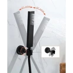 Shower Head Holder Wall Mount SUS304 Stainless Steel Shower Wand Holder,Adjustable Handheld Shower Head Bracket Holder Matte Black,A13120B 8 Shower Head Holder Wall Mount SUS304 Stainless Steel Shower Wand Holder,Adjustable Handheld Shower Head Bracket Holder Matte Black,A13120B -Comfort Bathroom Store 93443888 2