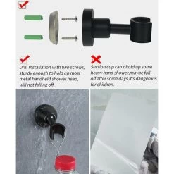 Shower Head Holder Wall Mount SUS304 Stainless Steel Shower Wand Holder,Adjustable Handheld Shower Head Bracket Holder Matte Black,A13120B 9 Shower Head Holder Wall Mount SUS304 Stainless Steel Shower Wand Holder,Adjustable Handheld Shower Head Bracket Holder Matte Black,A13120B -Comfort Bathroom Store 93443888 3