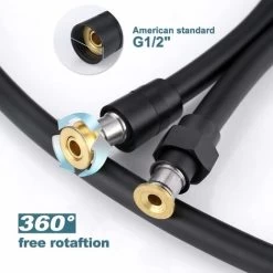 Shower Hose, Premium PVC Shower Head Hose Extension For Bath, Toilet, Dog Cleaning, Bathing, 59 Inches, Matte Black Handheld Shower Hose -Comfort Bathroom Store 93501406 4