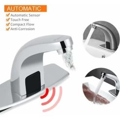 Automatic Infrared Sensor Faucet, Zinc Alloy Touchless Smart Sink Faucet Kitchen Bathroom Water Faucet -Comfort Bathroom Store 93504105 5