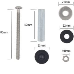Toilet Bowl Bolts Screws - Toilet Taps With Washers Rubber Bolts Easy To Assemble Fixing Water Tank On Toilet Bowl, 2 Pieces -Comfort Bathroom Store 93515389 3