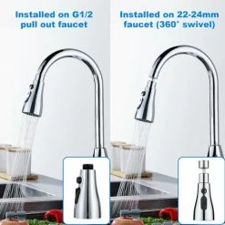 Kitchen Sink Faucet Sprayer 360 Degrees, 3 Modes Kitchen Faucet Nozzle With Aerator -Comfort Bathroom Store 93518911 5