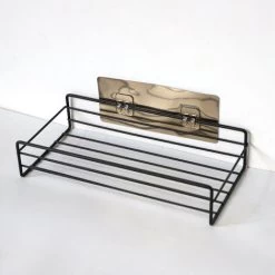 Adhesive Bathroom Shelf, No Drilling Shower Caddy, Rectangular Shower Storage Organizer, Metal Shower Caddy For Bathroom, Kitchen -Comfort Bathroom Store 93523255 3