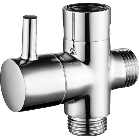 3 Way Valve Solid Brass G1/2 Hand Shower Components Universal Fitting, Chrome 3 3 Way Valve Solid Brass G1/2 Hand Shower Components Universal Fitting, Chrome