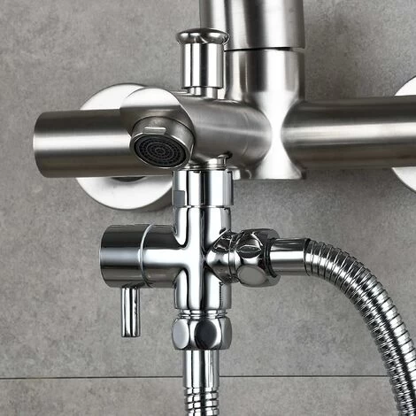 3 Way Valve Solid Brass G1/2 Hand Shower Components Universal Fitting, Chrome 5 3 Way Valve Solid Brass G1/2 Hand Shower Components Universal Fitting, Chrome - Image 3