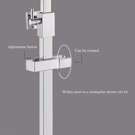 Sliding Shower Head Holder For Rail-Rectangular,ABS Hand Shower Holder Bathroom 5 Sliding Shower Head Holder For Rail-Rectangular,ABS Hand Shower Holder Bathroom - Image 3