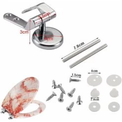 Replacement WC Hinge Fixings Toilet Seat Hinges Fixings, Fits Most Toilet Styles, Easy To Assemble -Comfort Bathroom Store 93529956 3