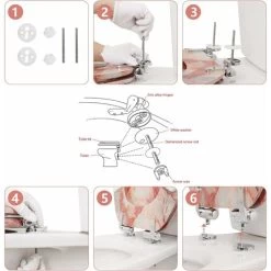 Replacement WC Hinge Fixings Toilet Seat Hinges Fixings, Fits Most Toilet Styles, Easy To Assemble -Comfort Bathroom Store 93529956 5