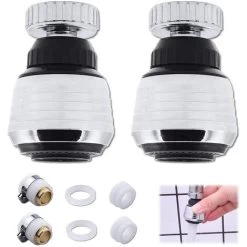 [Pack Of 2 Products] Kitchen Faucet Nozzle, 360° Swivel Kitchen Faucet Head, Water Saver For Faucet, Faucet Aerator, Faucet Aerator, Kitchen Faucet Adapter