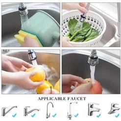 [Pack Of 2 Products] Kitchen Faucet Nozzle, 360° Swivel Kitchen Faucet Head, Water Saver For Faucet, Faucet Aerator, Faucet Aerator, Kitchen Faucet Adapter -Comfort Bathroom Store 93553353 4