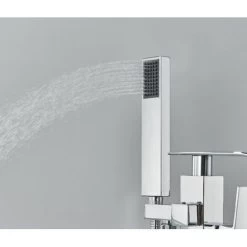 Robinet Baignoire Ilot Autoportante Mitigeur Baignoire Robinet Baignoire Îlot Bain Mélangeur Sur Pied Avec Douchette Chromé -Comfort Bathroom Store 93559417 5