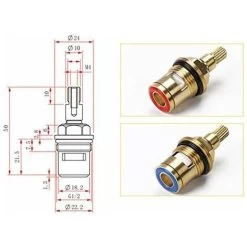 1/2" Ceramic Faucet Replacement Cartridge Hot And Cold Ceramic Disc Faucet Head For Kitchen Shower Room Brass Water Replacement Valves (Hot And Cold) -Comfort Bathroom Store 93592810 4