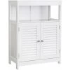 VASAGLE Wooden Bathroom Floor Cabinet Storage Organizer Rack Cupboard Free Standing With Double Shutter Door White By SONGMICS BBC40WT -Comfort Bathroom Store 9369559 1