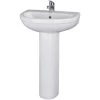Nuie Ivo 550mm Basin With 1 Tap Hole And Full Pedestal - CIV002