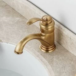Basin Mixer Tap Antique Bathroom Faucet, Retro Basin Faucet, Basin Mixer Tap, Nostalgia Brushed Brass Bathroom Faucet For Bathroom -Comfort Bathroom Store 93888521 4