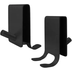 Double Sided Bathroom Shower Door Hook Glass Door Shower Towel Rack Stainless Steel No Drilling Towel Hook 1pc(Black)