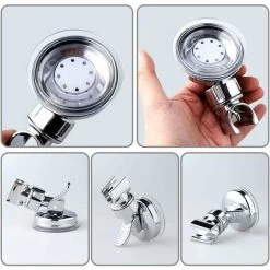 Detachable Adjustable Shower Head Holder Suction Cup Shower Wall Mount Reusable Shower Head Holder No Drilling Waterproof -Comfort Bathroom Store 93920836 3