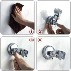 Detachable Adjustable Shower Head Holder Suction Cup Shower Wall Mount Reusable Shower Head Holder No Drilling Waterproof -Comfort Bathroom Store 93920836 4