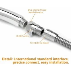 DENUOTOP Shower Head Shut-Off Flow Control Shut-off Valve Brass Flow Faucet Universal Replacement Part 11 DENUOTOP Shower Head Shut-Off Flow Control Shut-off Valve Brass Flow Faucet Universal Replacement Part -Comfort Bathroom Store 93937752 5