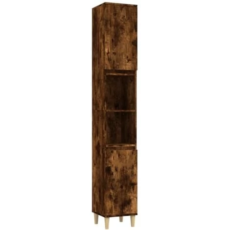 Bathroom Cabinet Smoked Oak 30x30x190 Cm Engineered Wood VidaXL 3 Bathroom Cabinet Smoked Oak 30x30x190 Cm Engineered Wood VidaXL