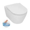 Serel Wall-hung Toilet Without Rim, Invisible Fixings, Slim Softclose Seat, White (SP26) -Comfort Bathroom Store 94159505 1