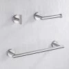 Bathroom Accessories Set 3 Pieces Towel Rack Toilet Paper Holder Coat Hook Wall-mounted SUS304 Brushed Stainless Steel. -Comfort Bathroom Store 94197167 1