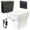 Square Rimless Back To Wall Toilet Pan With Soft Close Seat & Concealed Cistern Black Plate Button 2 Square Rimless Back To Wall Toilet Pan With Soft Close Seat & Concealed Cistern Black Plate Button -Comfort Bathroom Store 94215211 1