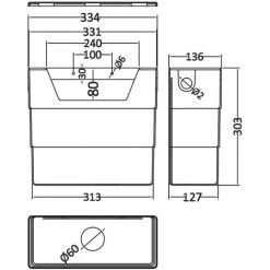 Square Rimless Back To Wall Toilet Pan With Soft Close Seat & Concealed Cistern Chrome Plate Button
