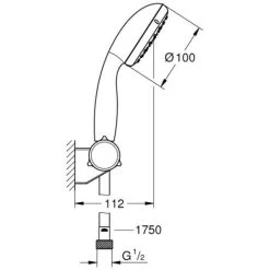 Grohe Precision Flow Thermostatic Shower Mixer Set + Hand Shower + Adjustable Wall Bracket + Hose 1750mm, Chrome -Comfort Bathroom Store 94412489 5