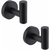 Wall Mounted Towel Hook Bathroom Robe Hooks Matte Black SUS304 Stainless Steel Coat Rack Rack Towel Rack Storage 2 Pieces -Comfort Bathroom Store 94517127 1