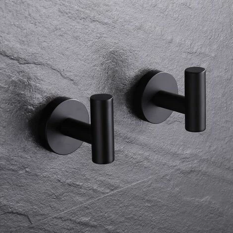 Wall Mounted Towel Hook Bathroom Robe Hooks Matte Black SUS304 Stainless Steel Coat Rack Rack Towel Rack Storage 2 Pieces 6 Wall Mounted Towel Hook Bathroom Robe Hooks Matte Black SUS304 Stainless Steel Coat Rack Rack Towel Rack Storage 2 Pieces - Image 4