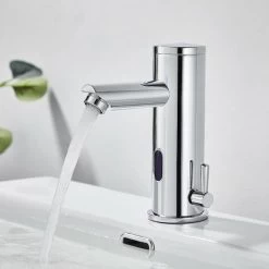 Electronic Infrared Basin Mixer Tap Cold And Hot Water Automatic Mixer Tap Brass Chrome Automatic Bathroom Sink Faucet -Comfort Bathroom Store 94518759 4